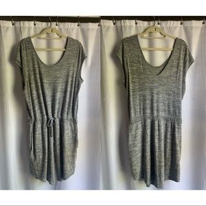 Athleta Gray Knit Dress with Cinching Tie at Waist
